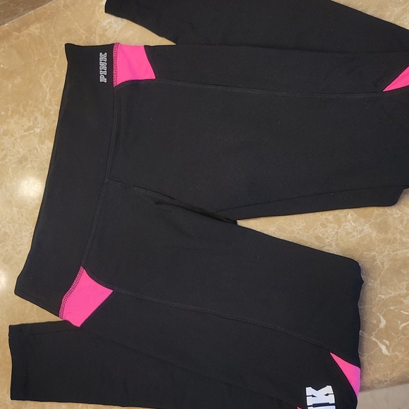 Victoria's Secret Pink black & hot pink leggings, XS - Picture 12 of 16